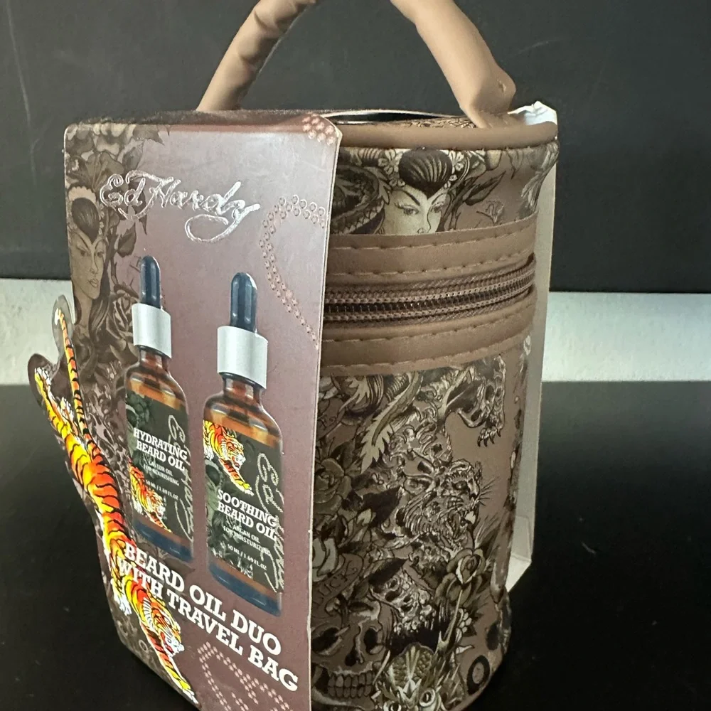 🆕Ed Hardy Beard Oil Duo W/Travel Bag